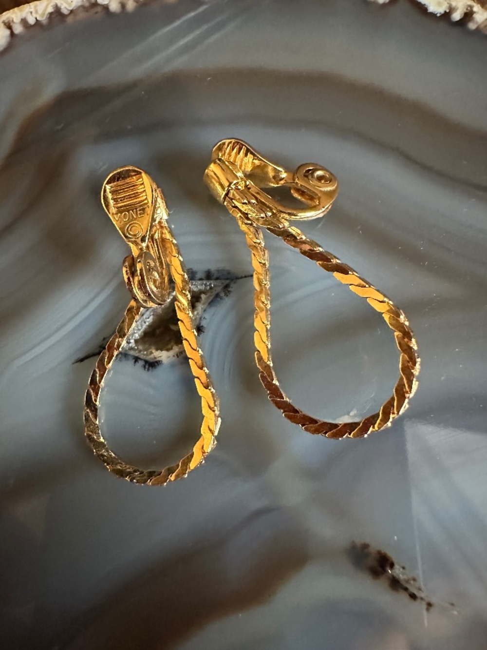 1955-70’s Monet clip on Teardrop Loop earrings